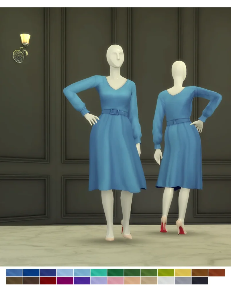 Vista previa de Duchess of vestido IX (25 color), ropa de rustys-cc para Los Sims 4.