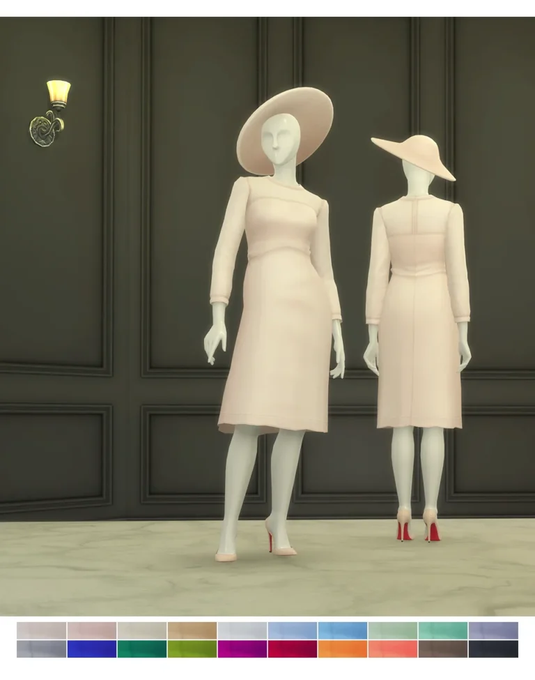 Vista previa de Duchess of vestido V (20 color), ropa de rustys-cc para Los Sims 4.