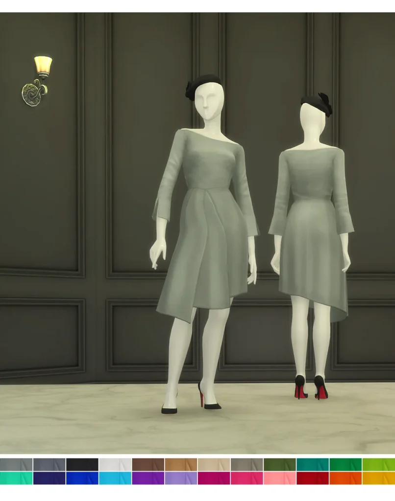 Vista previa de Duchess of vestido VI (24 color), ropa de rustys-cc para Los Sims 4.