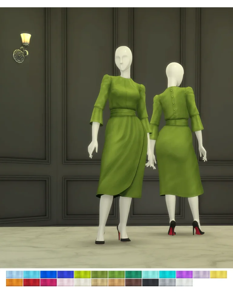 Vista previa de Duchess of vestido VIII (25 color), ropa de rustys-cc para Los Sims 4.