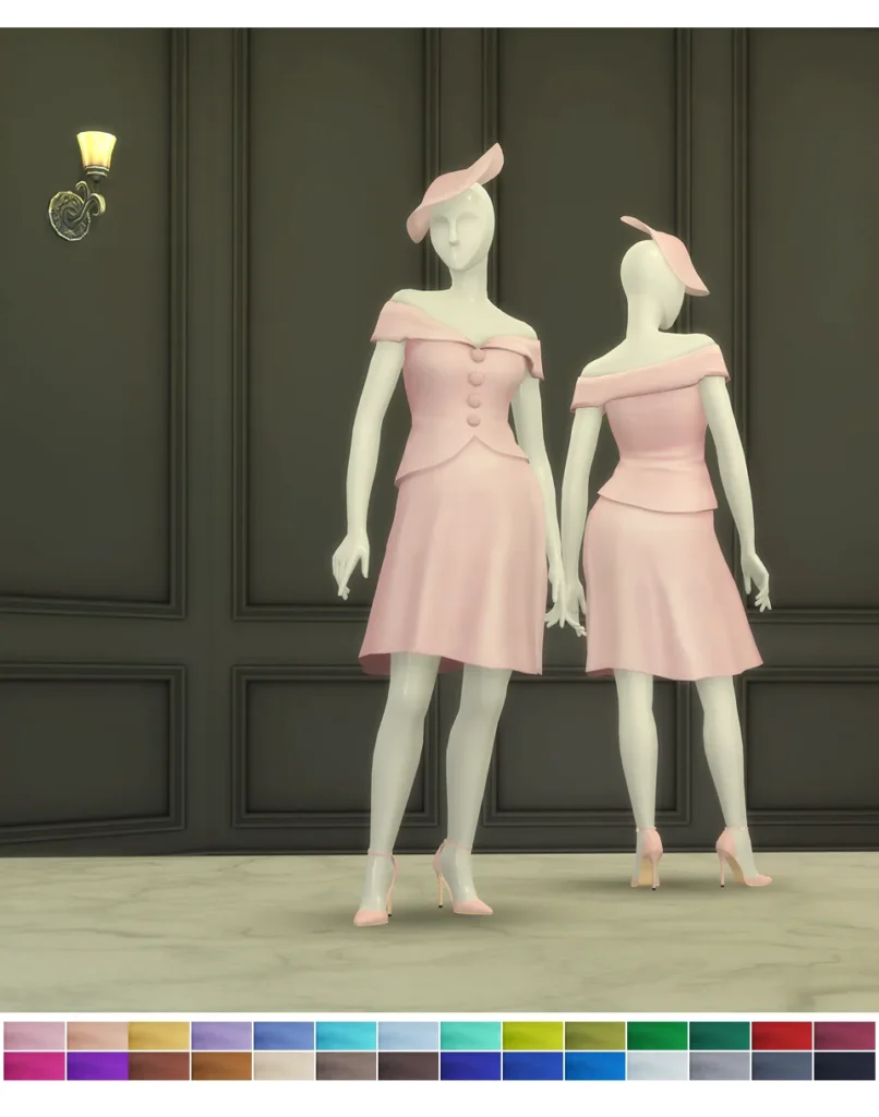 Vista previa de Duchess of vestido XI (28 color), ropa de rustys-cc para Los Sims 4.
