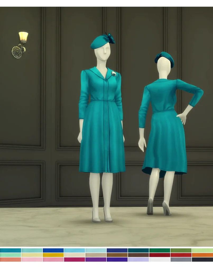 Vista previa de Duchess of vestido XIII (30 color), ropa de rustys-cc para Los Sims 4.
