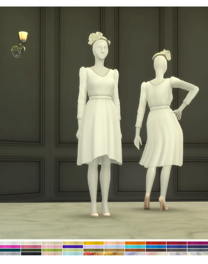 Vista previa de Duchess of vestido XVI (40 Color), ropa de rustys-cc para Los Sims 4.