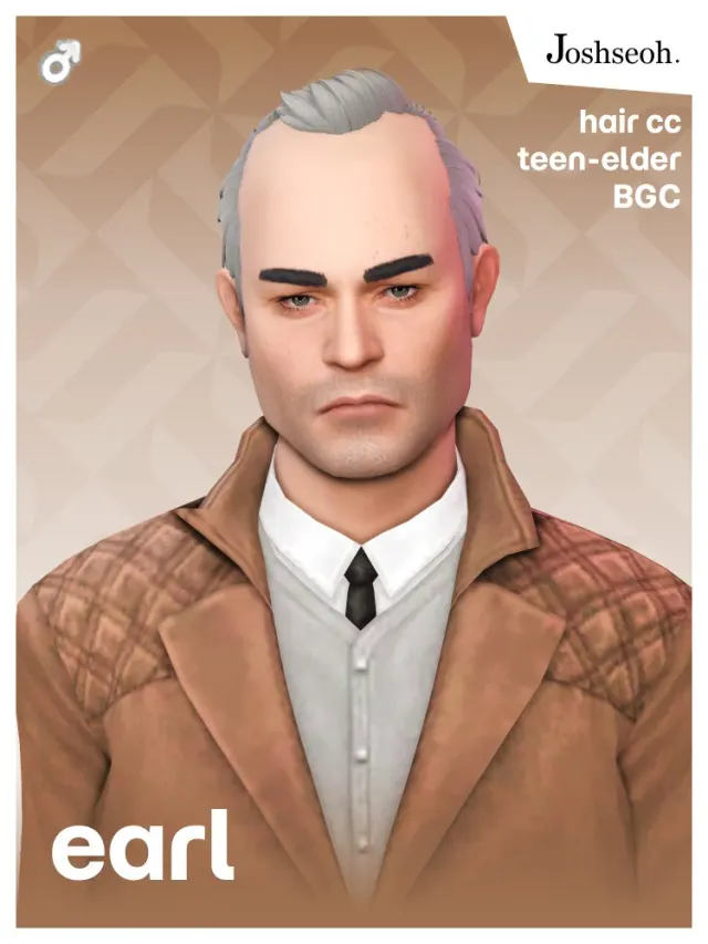 Vista previa de Earl cabello (TS3 cabello Recreation) - cabello Commission, cabello de joshseoh para Los Sims 4.