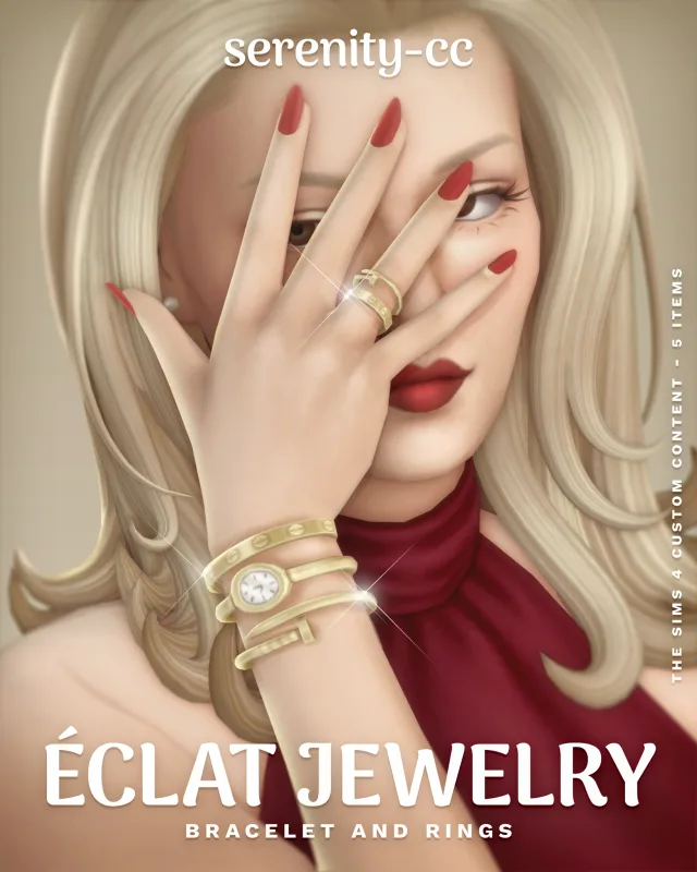Vista previa de Éclat Jewelry colección (5 items), accesorios de serenity-cc para Los Sims 4.