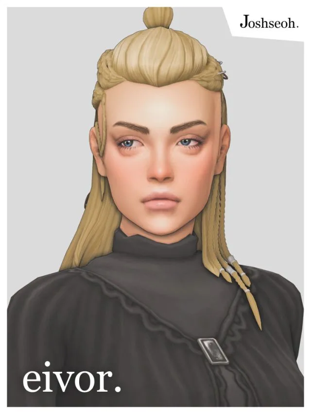 Vista previa de Eivor (Celtic) cabello - cabello Commissions, cabello de joshseoh para Los Sims 4.