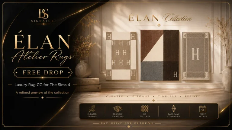 Vista previa de Élan atelier rugs free members cc drop this set, muebles de bs-signature para Los Sims 4.