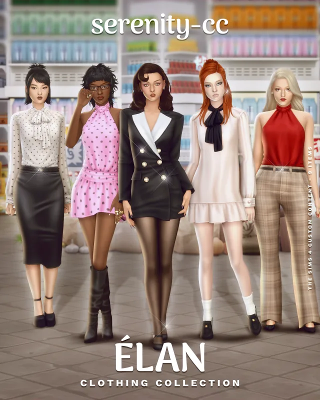 Vista previa de Élan colección by Serenity-cc (9 items), crear un sim de serenity-cc para Los Sims 4.