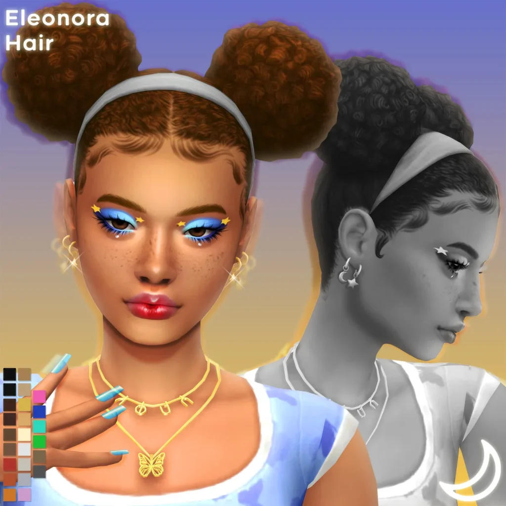 Vista previa de ELEONORA cabello BY IMVIKAI, cabello de imvikai para Los Sims 4.
