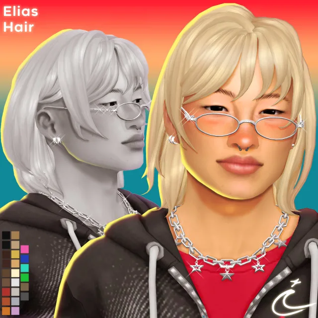 Vista previa de ELIAS cabello BY IMVIKAI, cabello de imvikai para Los Sims 4.