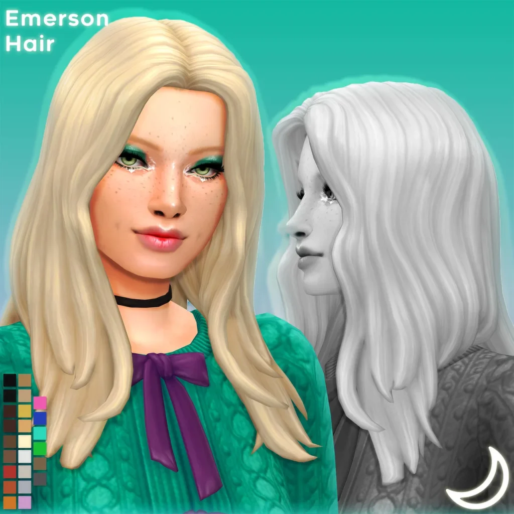 Vista previa de EMERSON cabello BY IMVIKAI, cabello de imvikai para Los Sims 4.