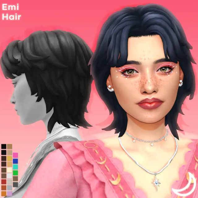 Vista previa de EMI cabello BY IMVIKAI, cabello de imvikai para Los Sims 4.