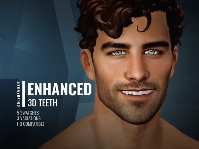 Vista previa de ENHANCED 3D TEETH, ropa de golyhawhaw para Los Sims 4.