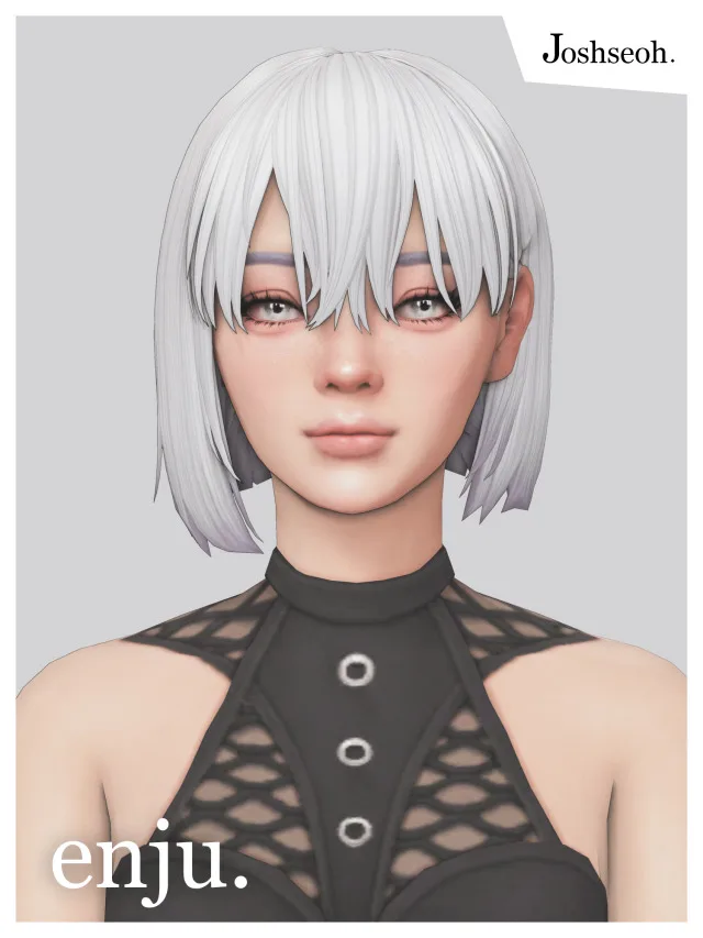 Vista previa de Enju cabello - Short Version (cabello Commissions), cabello de joshseoh para Los Sims 4.