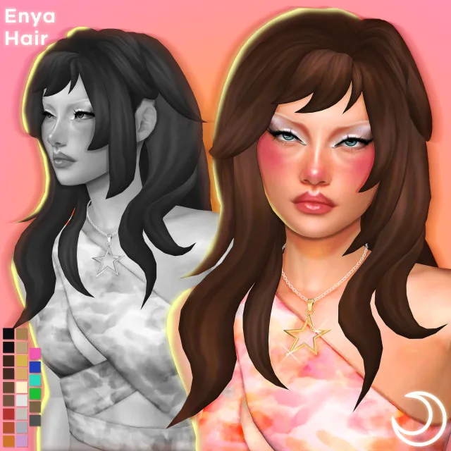 Vista previa de ENYA cabello BY IMVIKAI, cabello de imvikai para Los Sims 4.