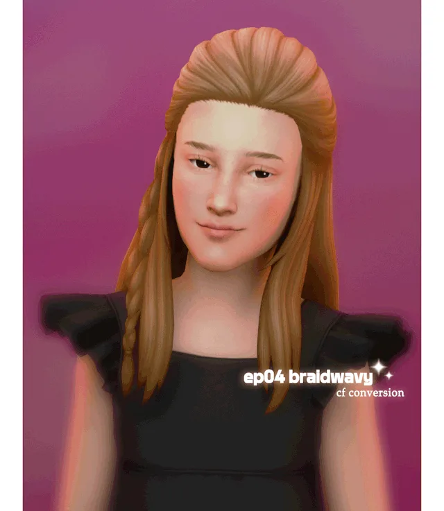 Vista previa de EP04 BraidWavy & FrenchBraidPony (Kids conversiones), accesorios de its-adrienpastel para Los Sims 4.