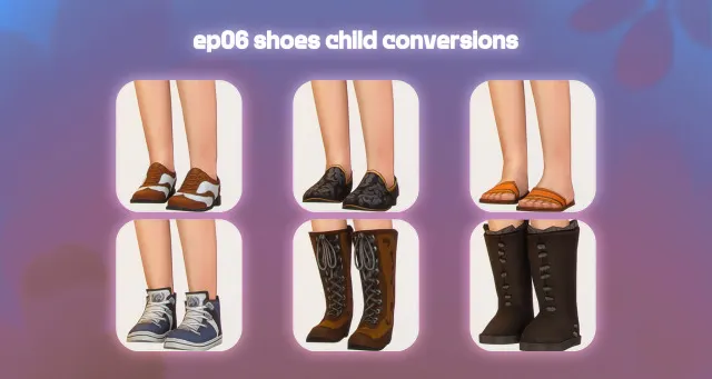 Vista previa de EP06 zapatos Child conversiones, zapatos de its-adrienpastel para Los Sims 4.