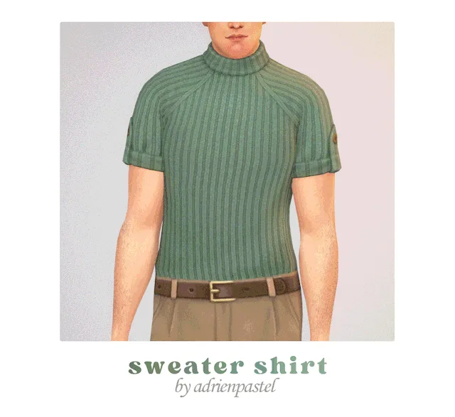 Vista previa de EP09 Sweater Shirt & Stripped Sweater (Male conversiones), ropa de its-adrienpastel para Los Sims 4.