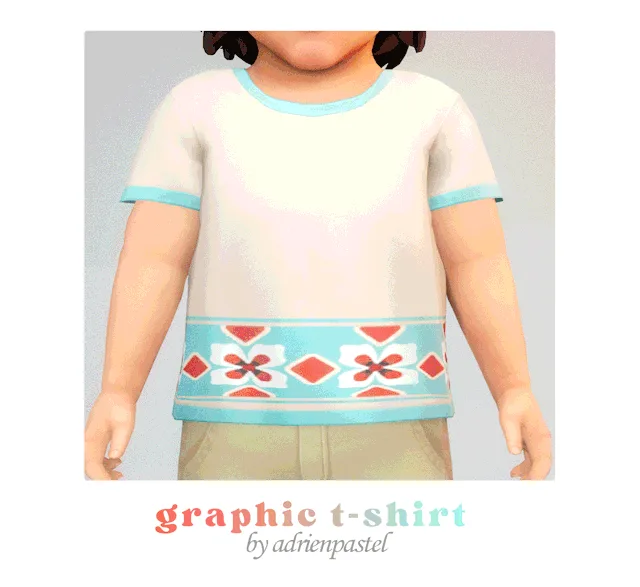Vista previa de EP13 Graphic T-Shirt (infantes), ropa de its-adrienpastel para Los Sims 4.