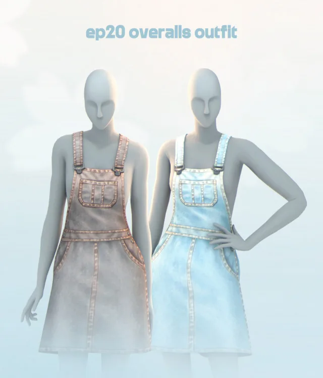 Vista previa de EP20 Overalls vestido, ropa de its-adrienpastel para Los Sims 4.