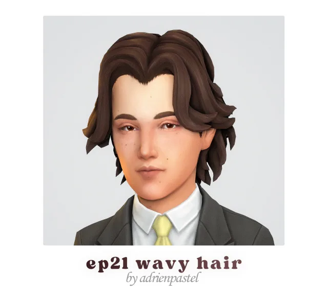 Vista previa de EP21 Mid Wavy cabello (Child conversiones), cabello de its-adrienpastel para Los Sims 4.