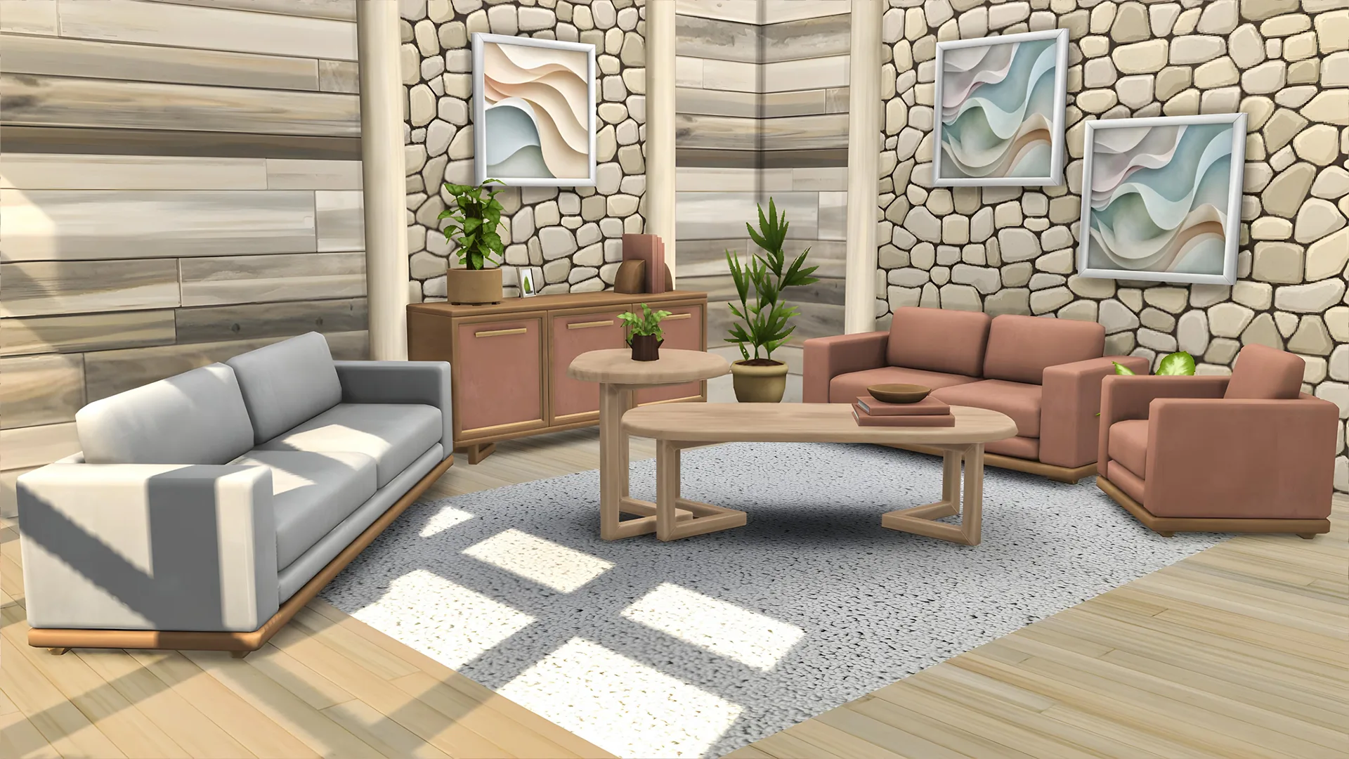 Los Sims 4 Equilibrio Suave — Equilibrio Suave lleva salas contemporáneas y cálidas a Los Sims 4 | Simlish4, imagen 3