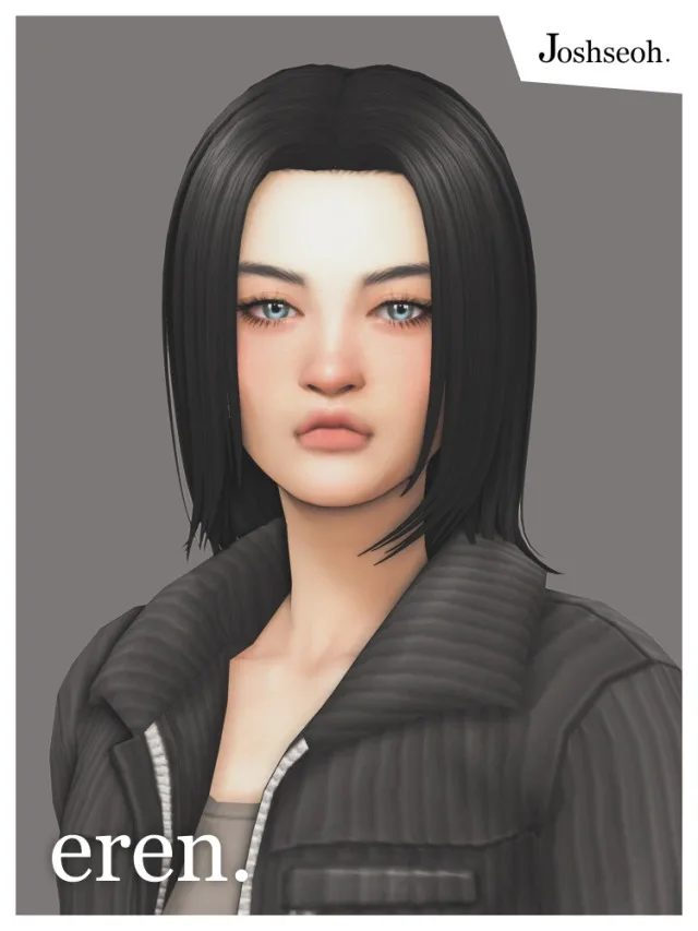 Vista previa de Eren Jaeger - Long Version (cabello Commissions), cabello de joshseoh para Los Sims 4.