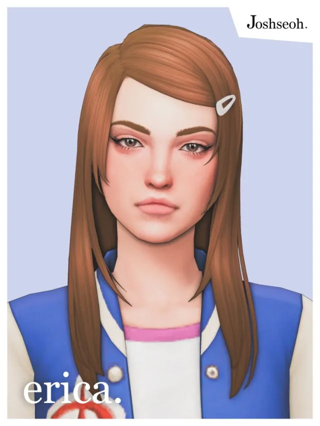Vista previa de Erica cabello (cabello Commissions), cabello de joshseoh para Los Sims 4.