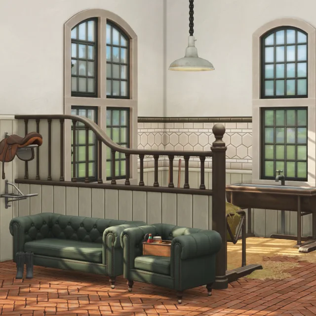 Vista previa de Estate part 16 the stable interior after, mascotas de felixandresims para Los Sims 4.