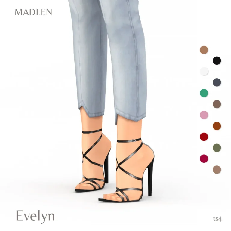 Vista previa de Evelyn zapatos new shiny stilettos for our simmies, zapatos de madlensims para Los Sims 4.