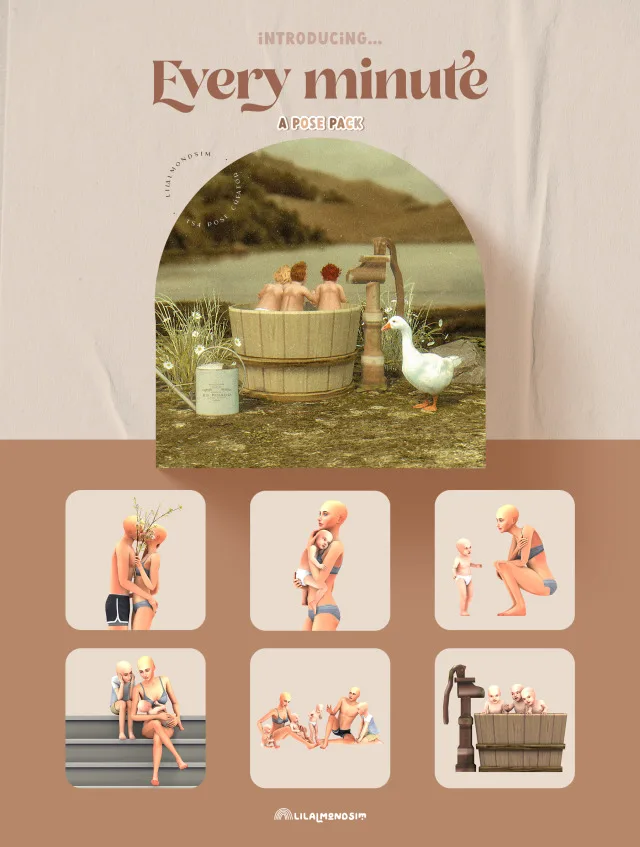 Vista previa de Every minute β ππππ ππππ, poses de lilalmondsim para Los Sims 4.