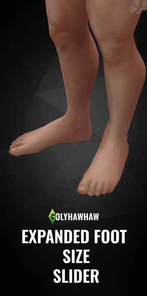 Vista previa de EXPANDED FOOT SIZE SLIDER, genética de golyhawhaw para Los Sims 4.