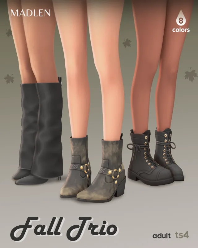 Vista previa de Fall trio set its finally here three must have, zapatos de madlensims para Los Sims 4.