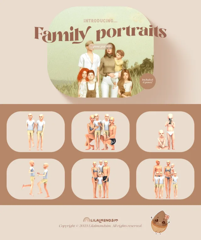 Vista previa de Family portraits — 𝒑𝒐𝒔𝒆 𝒑𝒂𝒄𝒌, poses de lilalmondsim para Los Sims 4.