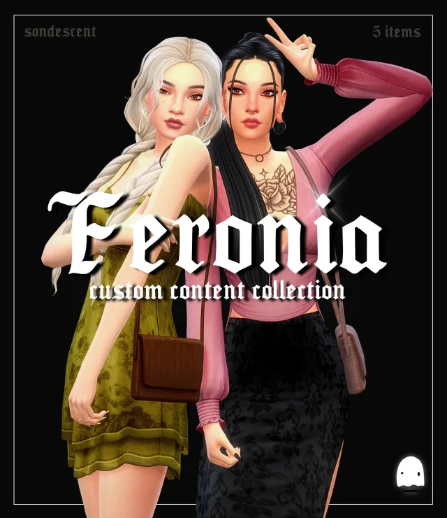 Vista previa de Feronia (5 item custom content set), crear un sim de sondescent para Los Sims 4.
