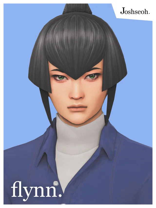 Vista previa de Flynn (Shin Megami Tensei IV) cabello - cabello Commissions, cabello de joshseoh para Los Sims 4.