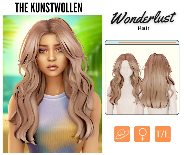 Vista previa de For women, cabello de thekunstwollen para Los Sims 4.