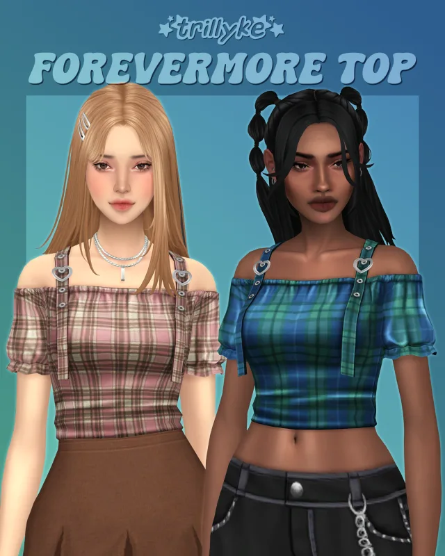 Vista previa de Forevermore Top, ropa de trillyke para Los Sims 4.