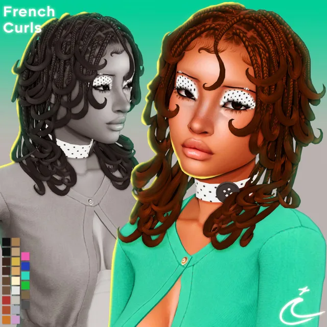Vista previa de FRENCH CURLS BY IMVIKAI, crear un sim de imvikai para Los Sims 4.
