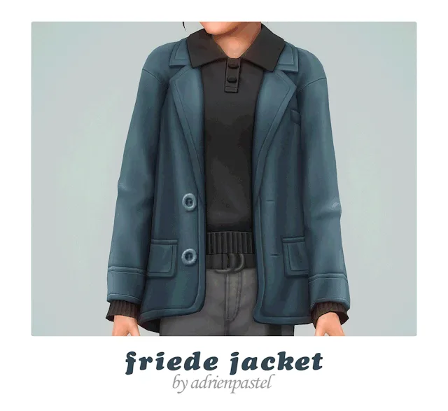 Vista previa de Friede Jacket, ropa de its-adrienpastel para Los Sims 4.