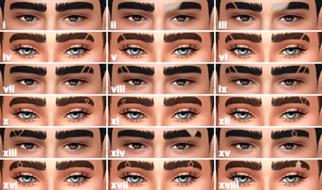 Vista previa de Genesis eyebrows, genética de crypticsim para Los Sims 4.