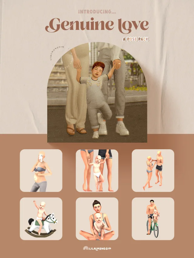 Vista previa de Genuine love — 𝒑𝒐𝒔𝒆 𝒑𝒂𝒄𝒌, poses de lilalmondsim para Los Sims 4.
