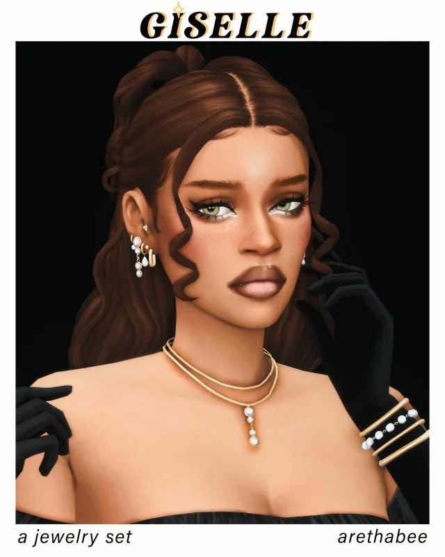 Vista previa de GISELLE JEWELRY SET, accesorios de arethabee para Los Sims 4.