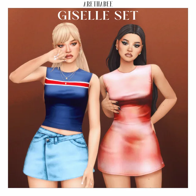 Vista previa de GISELLE SET, crear un sim de arethabee para Los Sims 4.