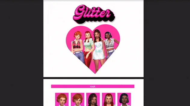 Vista previa de GLITTER - IMVIKAI X GREENLLAMAS, crear un sim de imvikai para Los Sims 4.