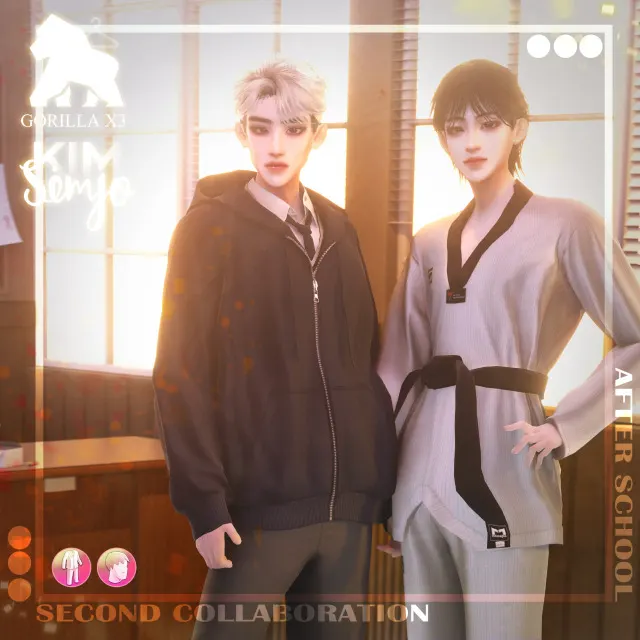 Vista previa de GorillaX3 x KIMsimjo Collaboration : After School, crear un sim de gorillax3-cc para Los Sims 4.