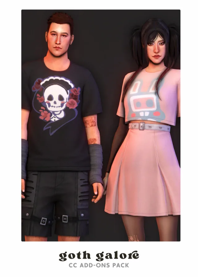 Vista previa de Goth Galore Kit CC Add-Ons, ropa de its-adrienpastel para Los Sims 4.