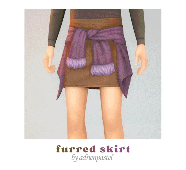 Vista previa de GP12 Torn Denim Shorts & Furred falda (Kids), ropa de its-adrienpastel para Los Sims 4.