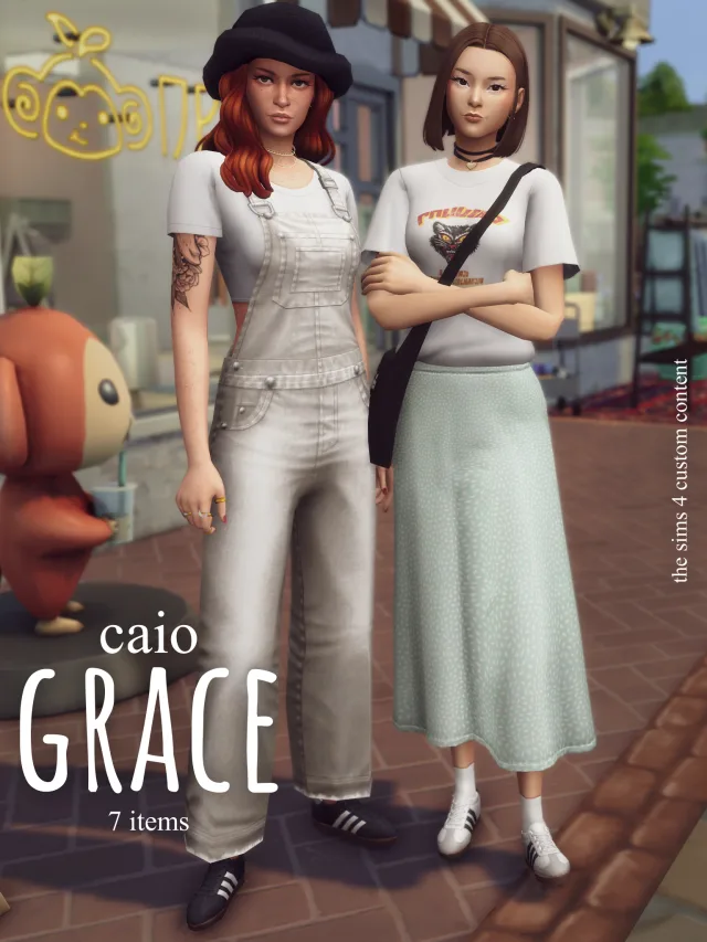 Vista previa de Grace: A 7 items set, crear un sim de caio-cc para Los Sims 4.