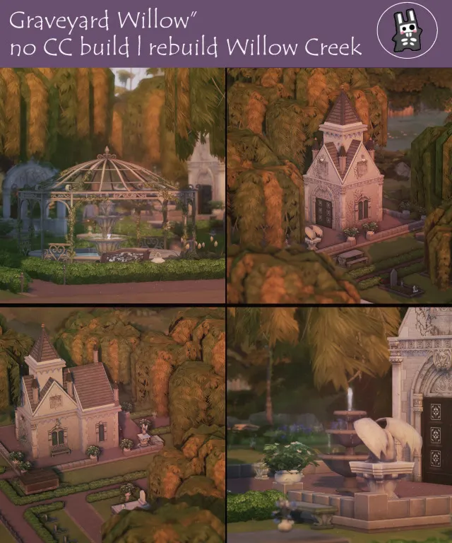 Vista previa de Graveyard Willow | No CC Lot Download, solares y habitaciones de nocturne-vi para Los Sims 4.